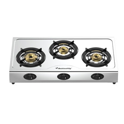 Butterfly Bolt 3 Burner Stainless Steel LPG Gas Stove