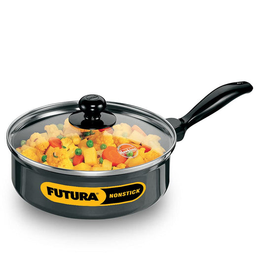 Hawkins Futura Nonstick Curry Pan (Saute Pan) With Glass Lid 2 Litres | 20 cm, 3.25 mm - NCP 20G