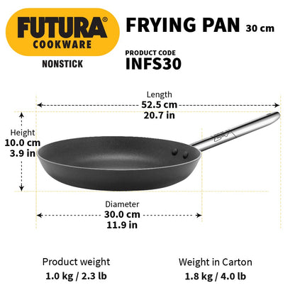 Hawkins Futura Non-stick Fry Pan With Steel Handle 30cms, 3.25mm, Induction Base - INFS 30