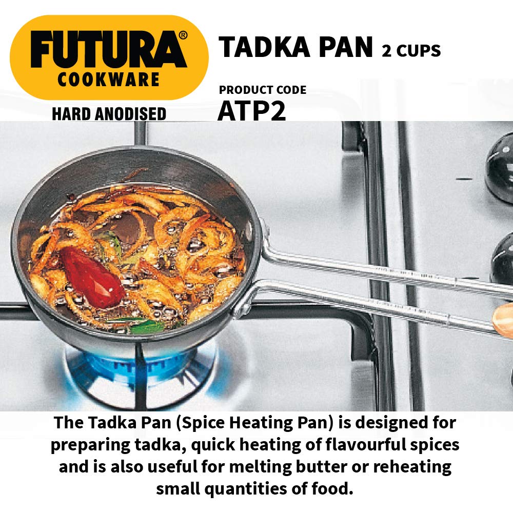 Hawkins Futura Hard Anodised Tadka Pan 2 Cup | 480ml, 3.25mm - ATP2