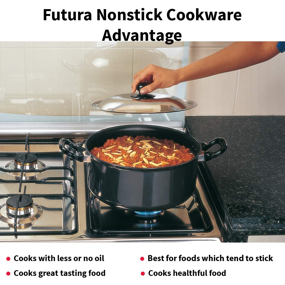 Hawkins Futura Hard anodised Cook and Serve Stew Pot | Casserole With Stainless Steel Lid 3 Litres | 20 cms, 3.25mm - NST 30