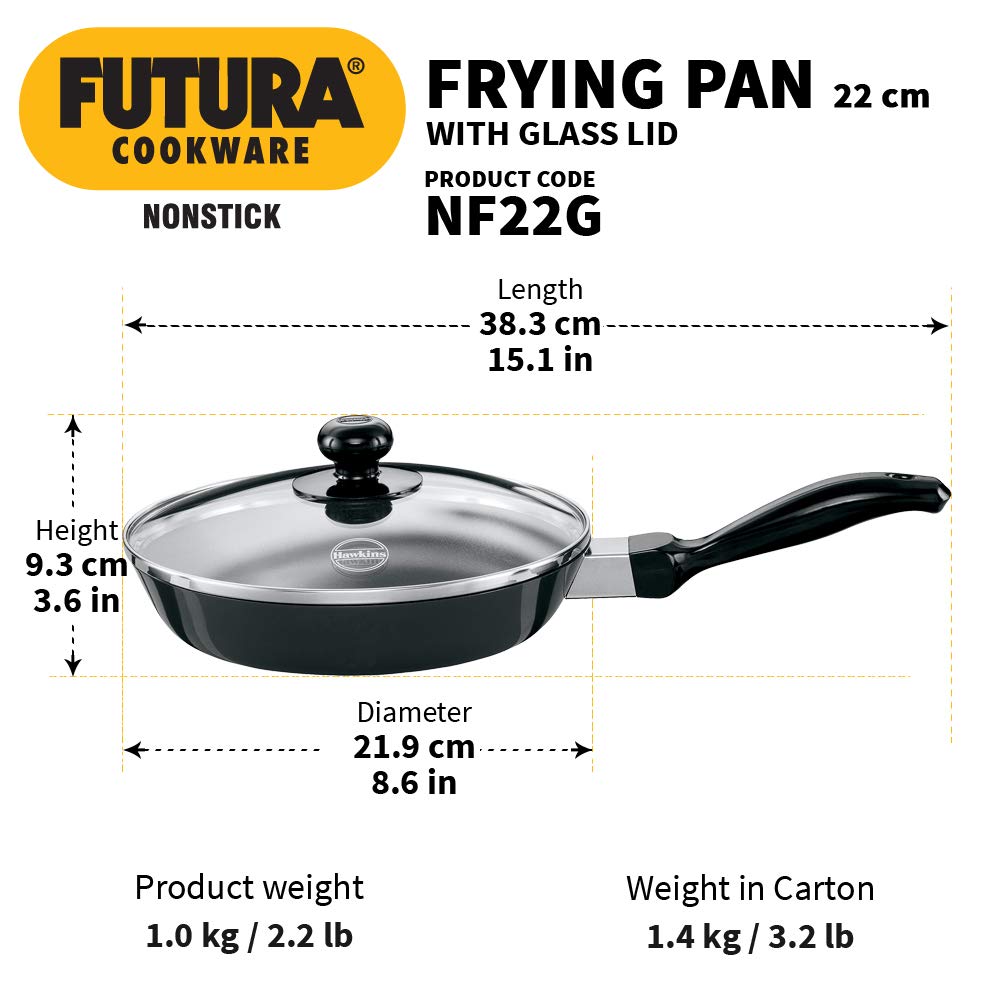 Hawkins Futura Non-stick Fry Pan 22cms, 3.25mm - NF 22G