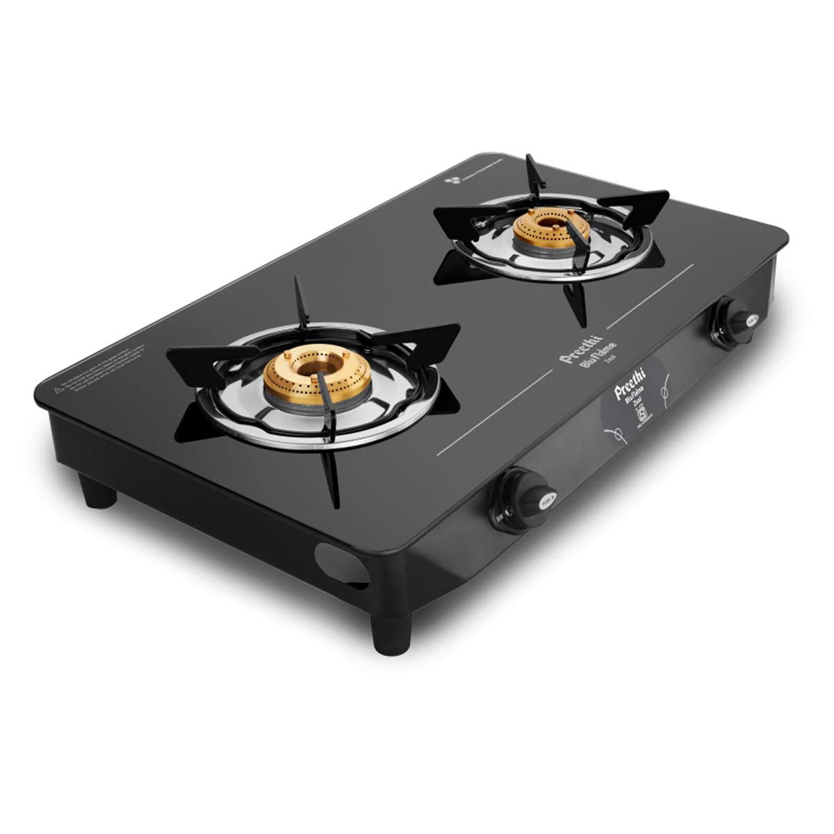 Preethi Zeal Stainless Steel 2 Burner GlassTop Gas Stove - GTS 123