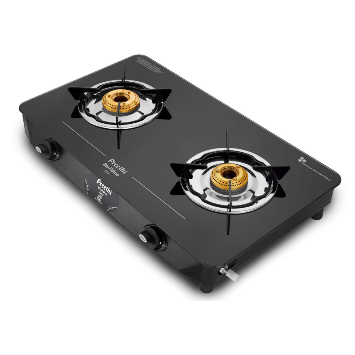 Preethi Zeal Stainless Steel 2 Burner GlassTop Gas Stove - GTS 123