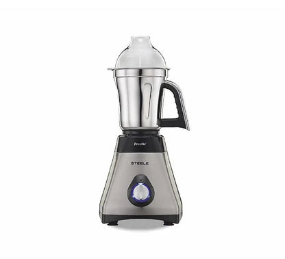 Preethi Steele 110 Volts Mixer Grinder, 550 watt, 3 Jars (Silver/Black) - MG 206