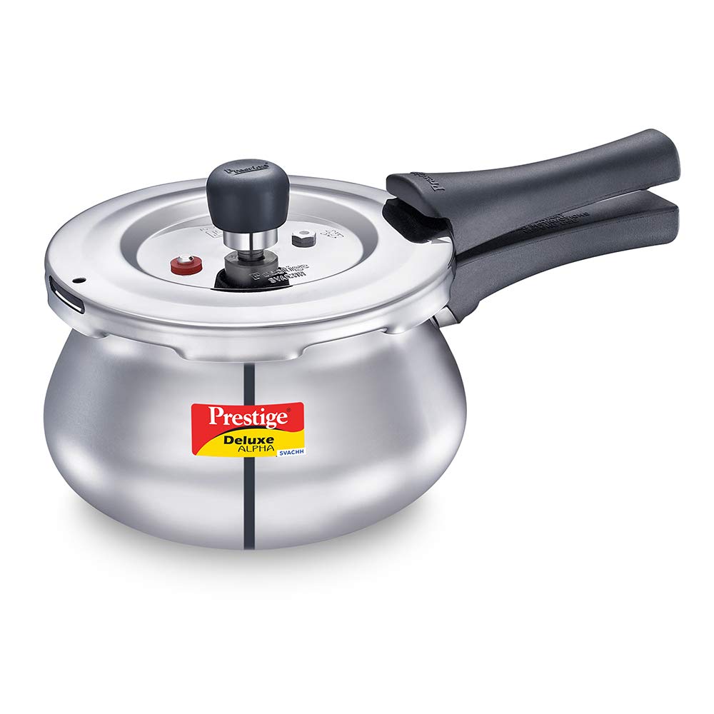 Prestige Svachh Deluxe Alpha 2 Litres Baby Handi, with Deep Lid for Spillage Control, Stainless Steel, Outer Lid - 20266