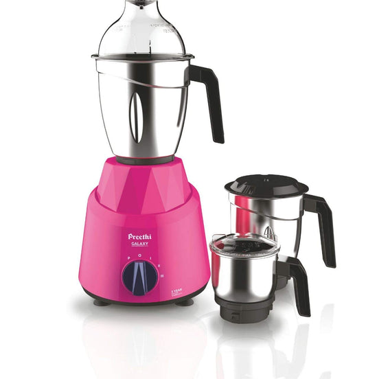 Preethi Galaxy MG225 Mixer Grinder, 750 watt, Pink, 3 Jars, Vega W5 Motor with 5yr Warranty, Lifelong Free Service