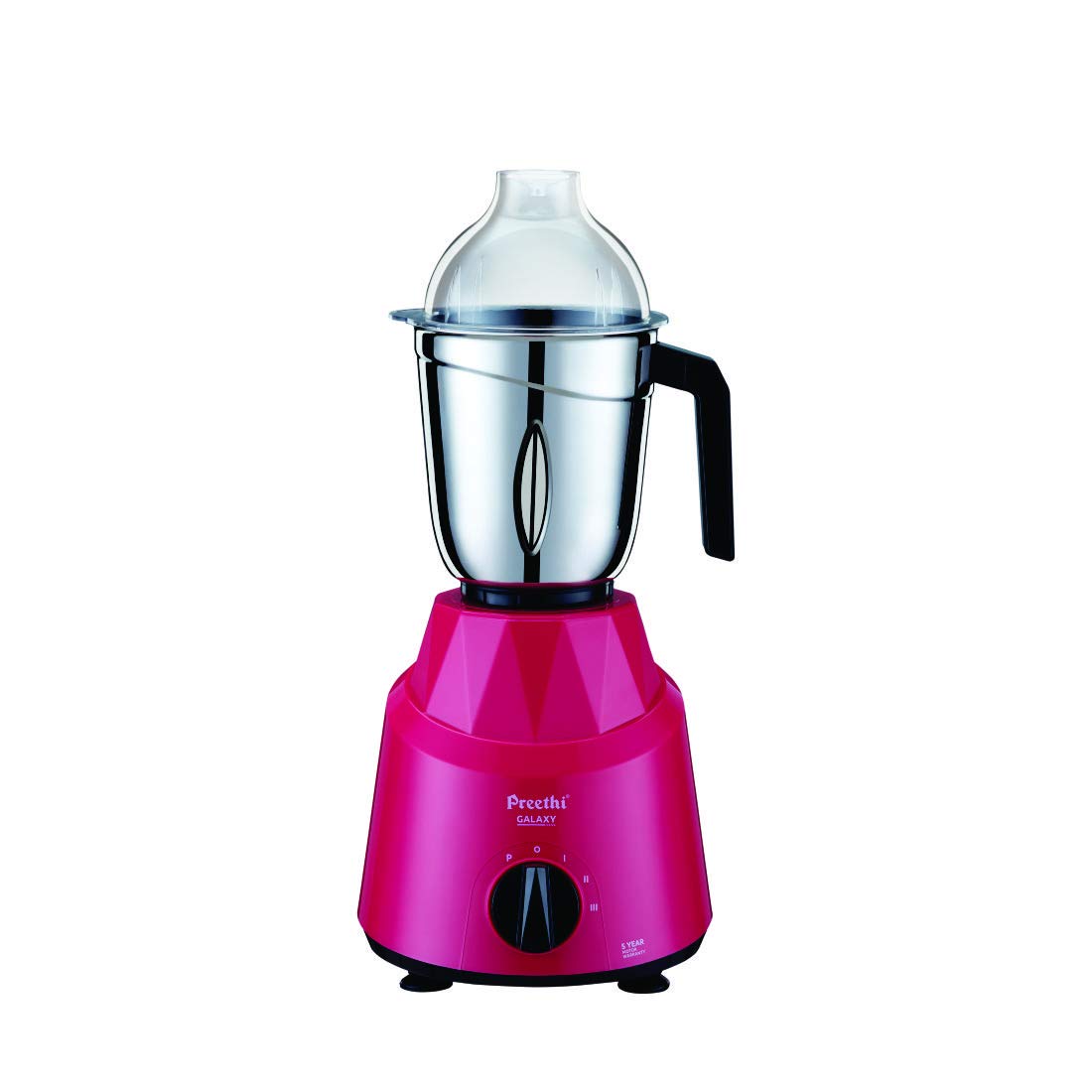 Preethi Galaxy MG225 Mixer Grinder, 750 watt, Pink, Jars, Vega
