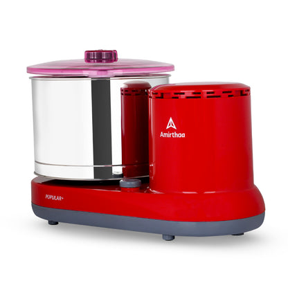 Amirthaa 2 Litres Popular Plus Table Top Wet Grinder (Red)