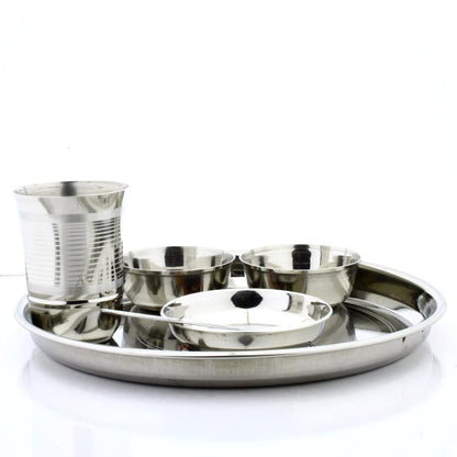 Stainless Steel Lunch Thaali Set of 6 Pcs