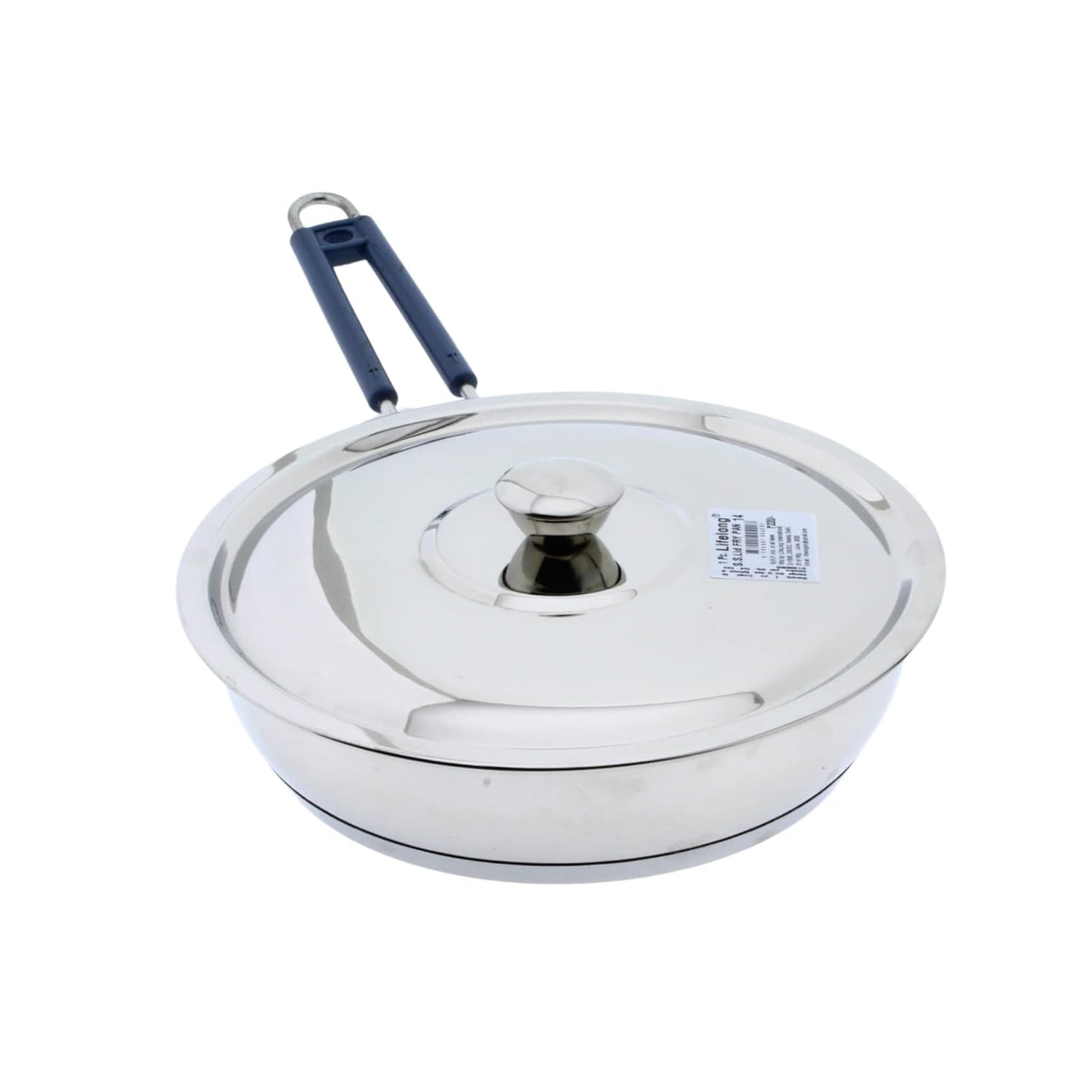 Stainless Steel Fry Pan | 10.5 inches | Heavy | Sandwich Bottom | with Lid