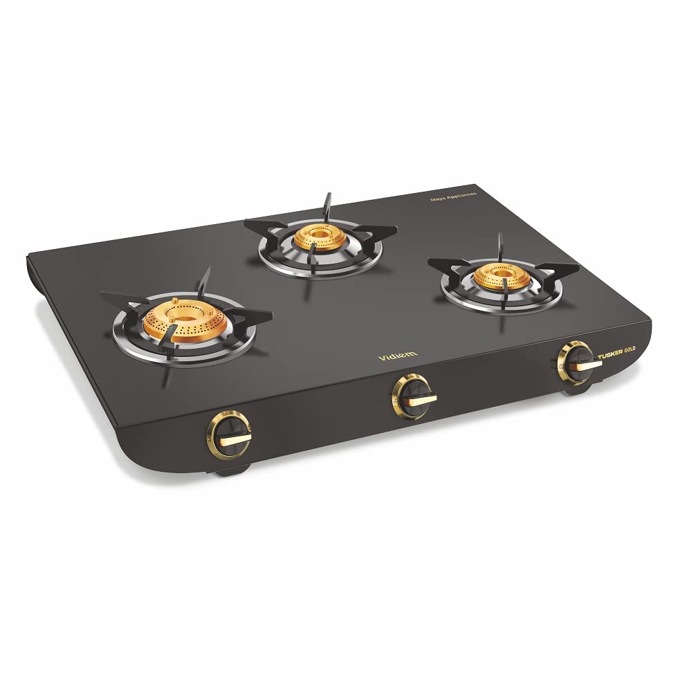 Vidiem Tusker Gold Glass Top Gas Stove