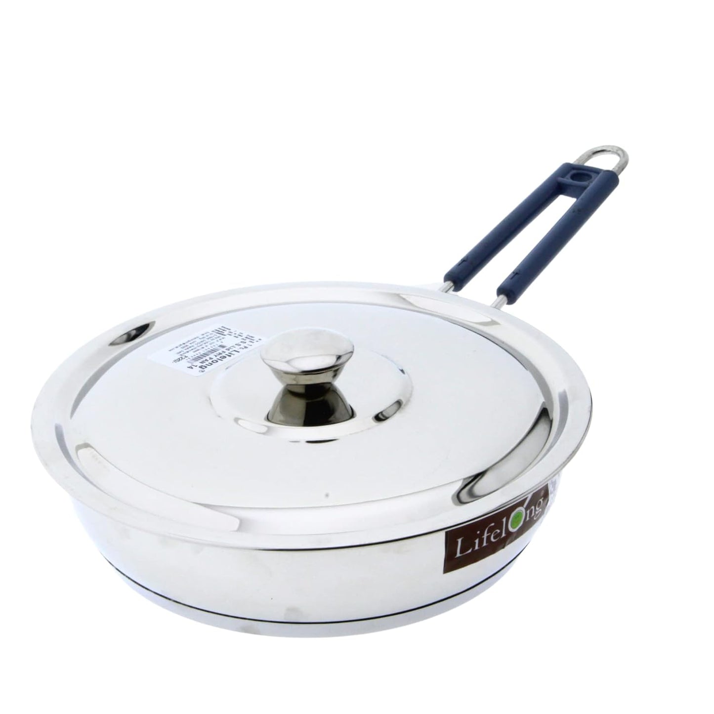 Stainless Steel Fry Pan | 10.5 inches | Heavy | Sandwich Bottom | with Lid