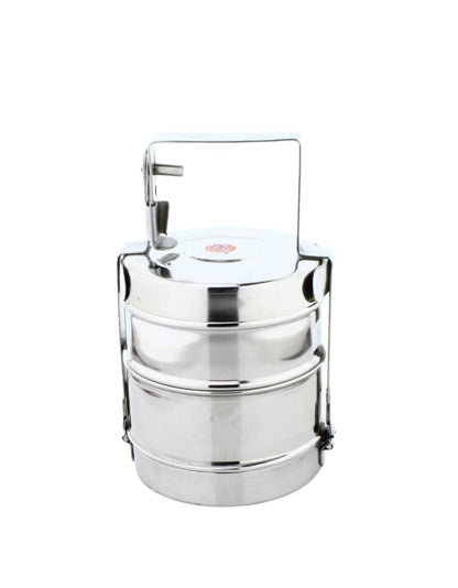 Stainless Steel 2 Tier Lunch Carrier | Tiffin Box (Size: 10x2)