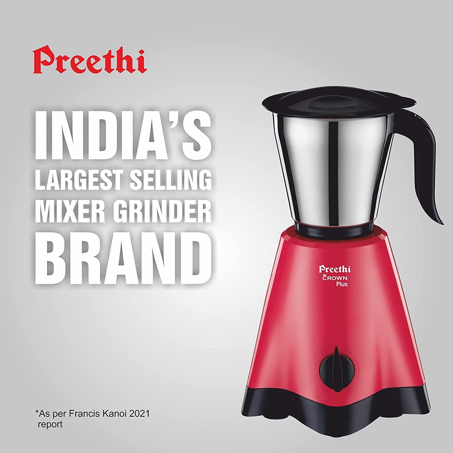 Preethi Crown Plus MG-258 Mixer Grinder, 600 Watt, White/Purple, 4 Jars - Super Extractor Juicer Jar with 5yr Motor Warranty