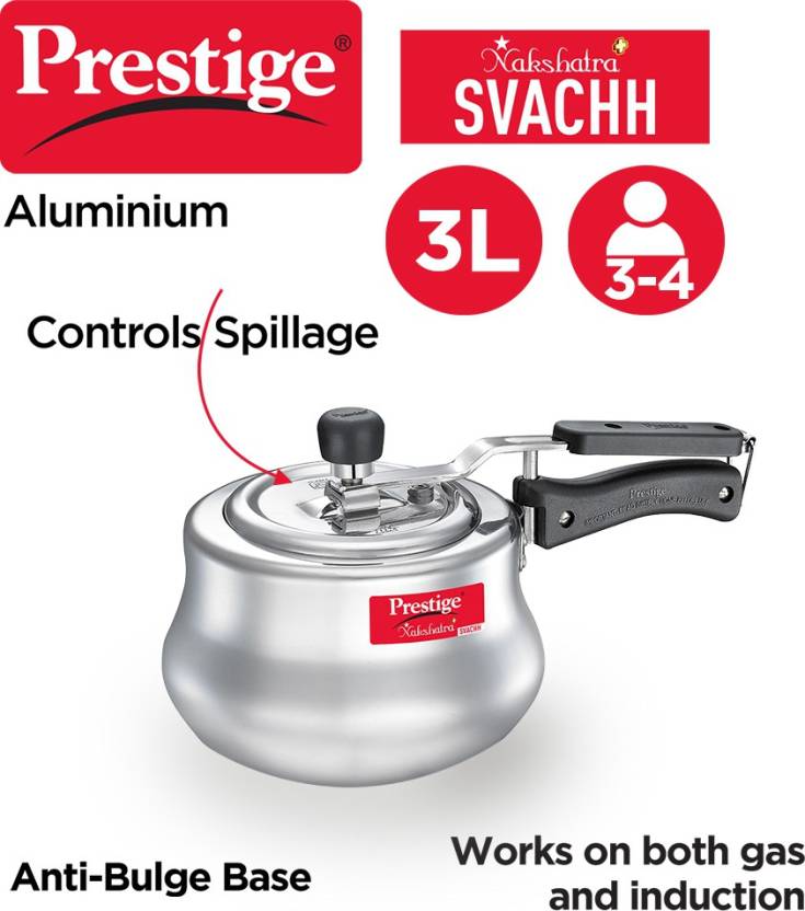 Prestige Nakshatra Plus Svachh 3 Litres Induction Bottom Aluminium Pressure Cooker - 10756