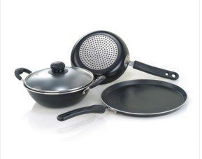 Ideal Compo Nonstick Cookware 3 Pcs Set Jumbo (Tawa,Kadai,Frying Pan)