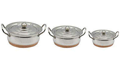 Stainless Steel Copper Dish Set 3 Pcs