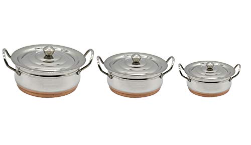 Stainless Steel Copper Dish Set 3 Pcs