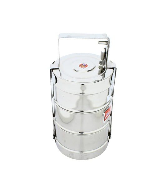 Stainless Steel 3 Tier Lunch Carrier | Tiffin Box (Size: 9x3)