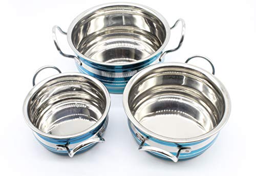 Cookware Set 3Pcs (Metalic Colour, Color May Vary)