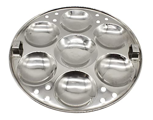 Stainless Steel Idly Panai Induction Base with 3 Idly Plates (21 Idlies)
