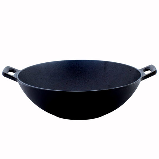 Cast Iron Kadhai | Sleek | Diameter 24 cms | Pre-Seasoned | Induction Compatible