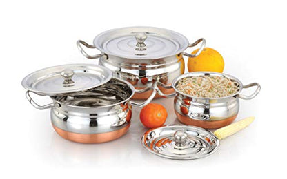 Stainless Steel Copper Dish Set 3 Pcs