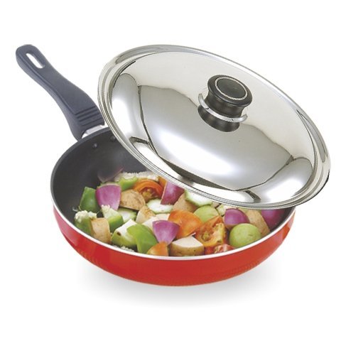 Ideal Nonstick Fry Pan With Lid 240mm - Red
