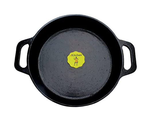 eKitchen Pre-Seasoned Cast Iron Oven Skillet 24cm