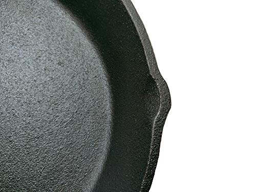 eKitchen Induction Base Cast Iron Pan, 26 cm, Black