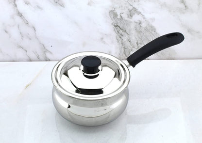 Milk Pan | Sauce Pan with Lid 1.25 Litres ( Stainless Steel )