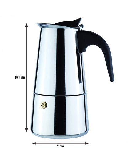 Stainless Steel Moka Expresso Coffee Pot (Works on Induction Cooktops)
