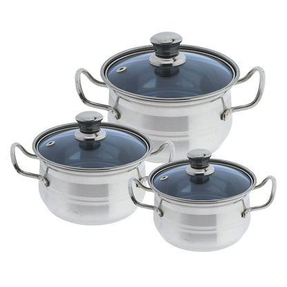 Stainless Steel Serving Dish with Lid Set of 3 Pcs ( 14.5 cms, 16.5 cms, 19 cms )