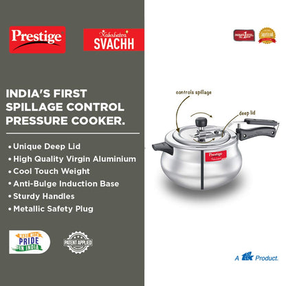 Prestige Nakshatra Plus Svachh Inner Lid Pressure Handi Cooker 6.5 Litres - 10758