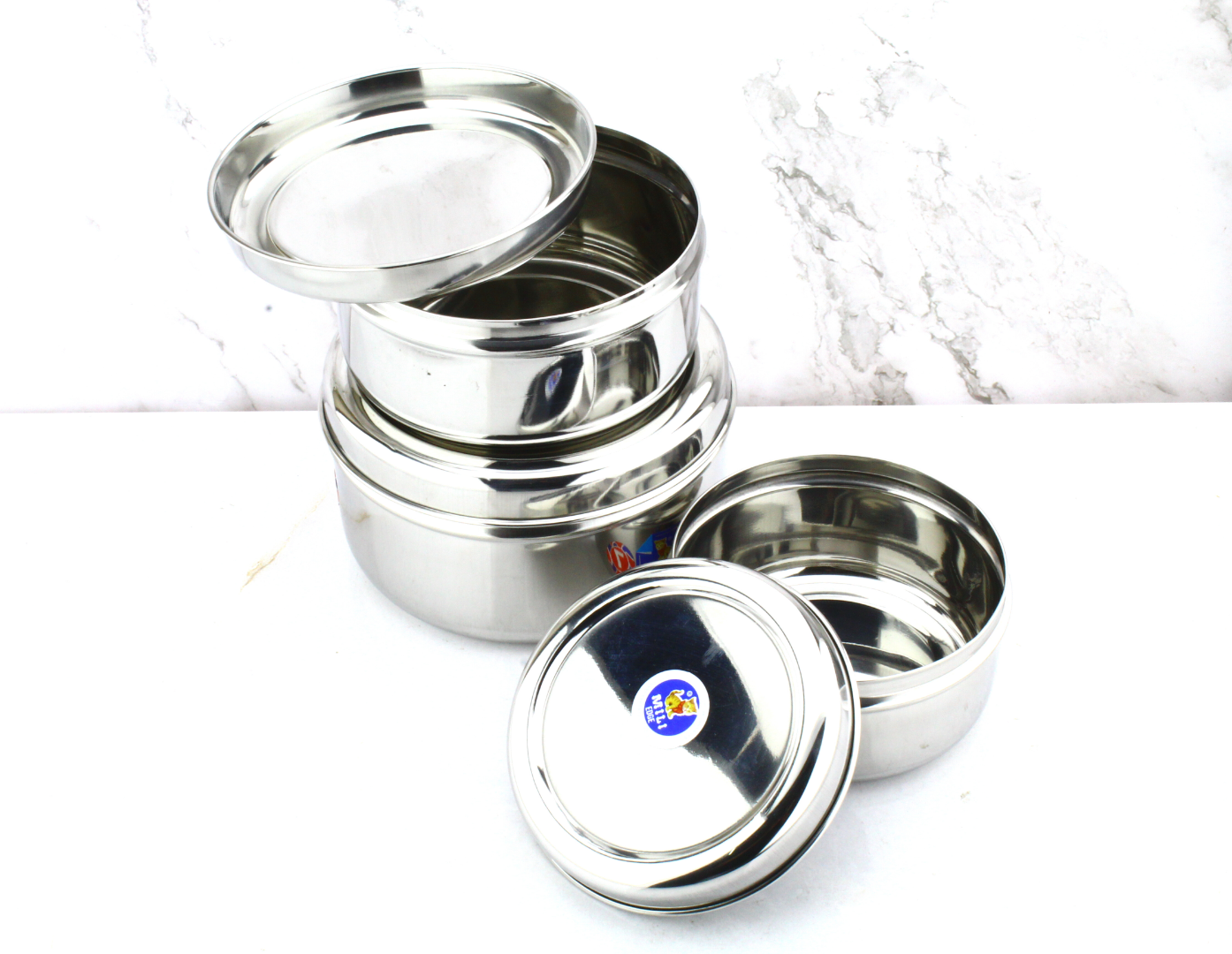 Stainless Steel Puri Dabba Set of 3 Pcs ( 11cm, 12.5cm, 14cm )