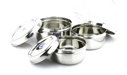 Stainless Steel Puri Dabba Set of 3 Pcs ( 11cm, 12.5cm, 14cm )