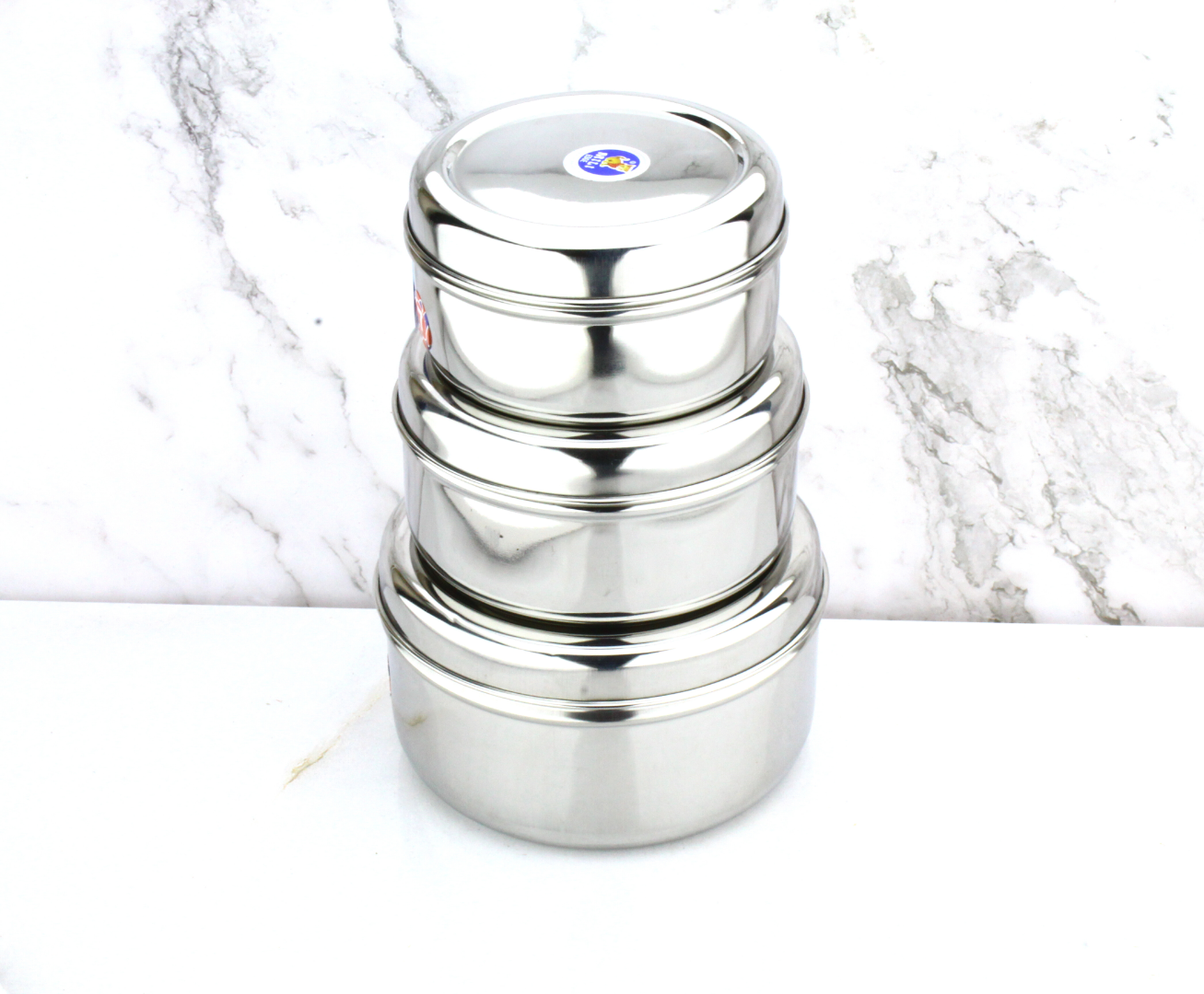 Stainless Steel Puri Dabba Set of 3 Pcs ( 11cm, 12.5cm, 14cm )