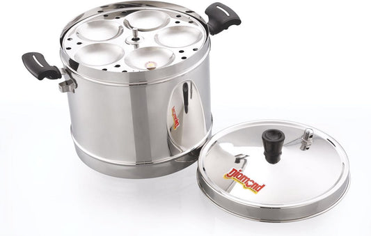 Pearl Idli Cooker | Steamer 20 Idlis 4 Plates - Heavy Gauge Stainless Steel