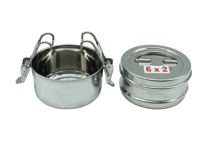 Stainless Steel Lunch Box | Tiffin Box 2 Tier (Size: 6x2)