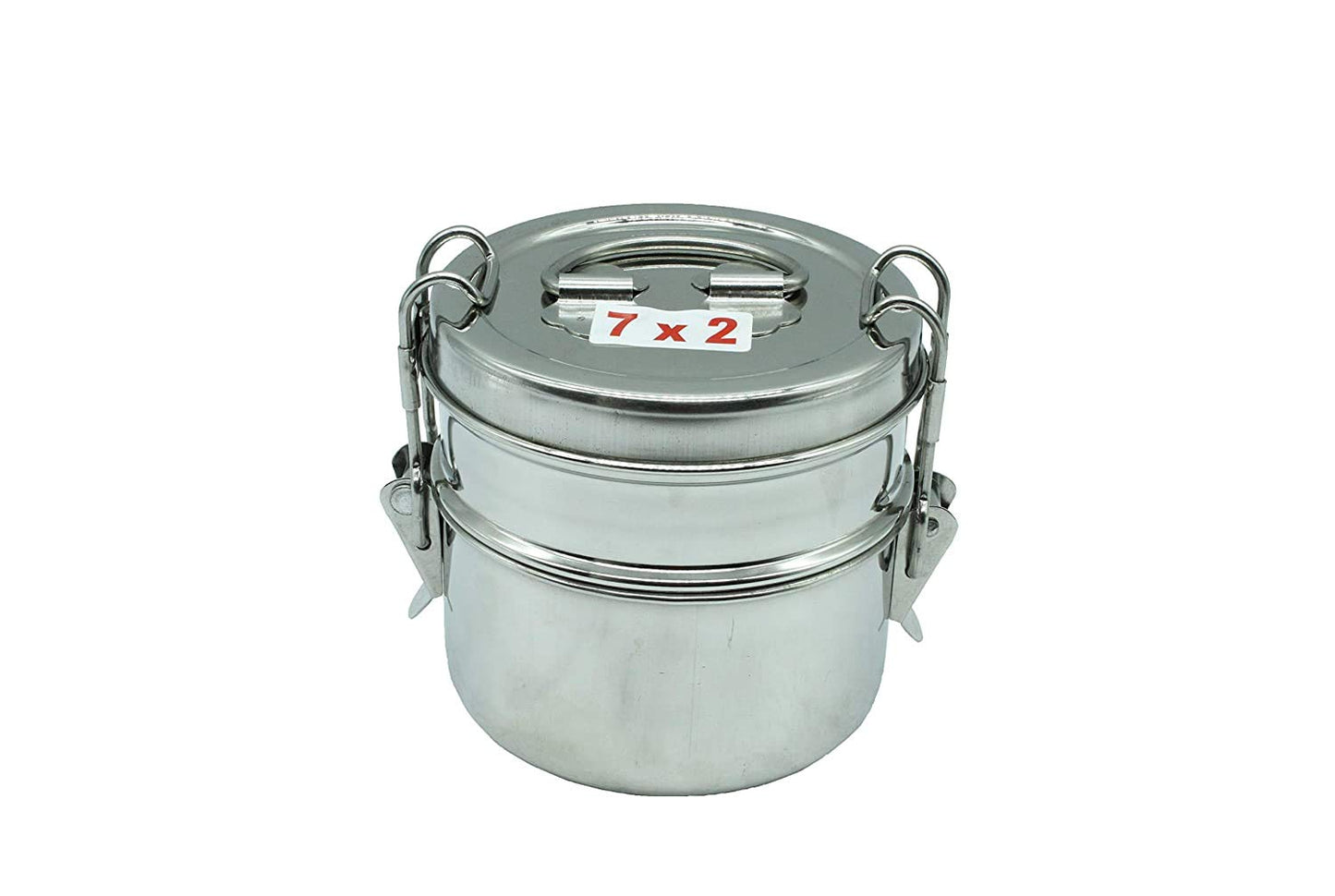 Stainless Steel 2 Tier Lunch Box | Tiffin Box (Size: 7x2)