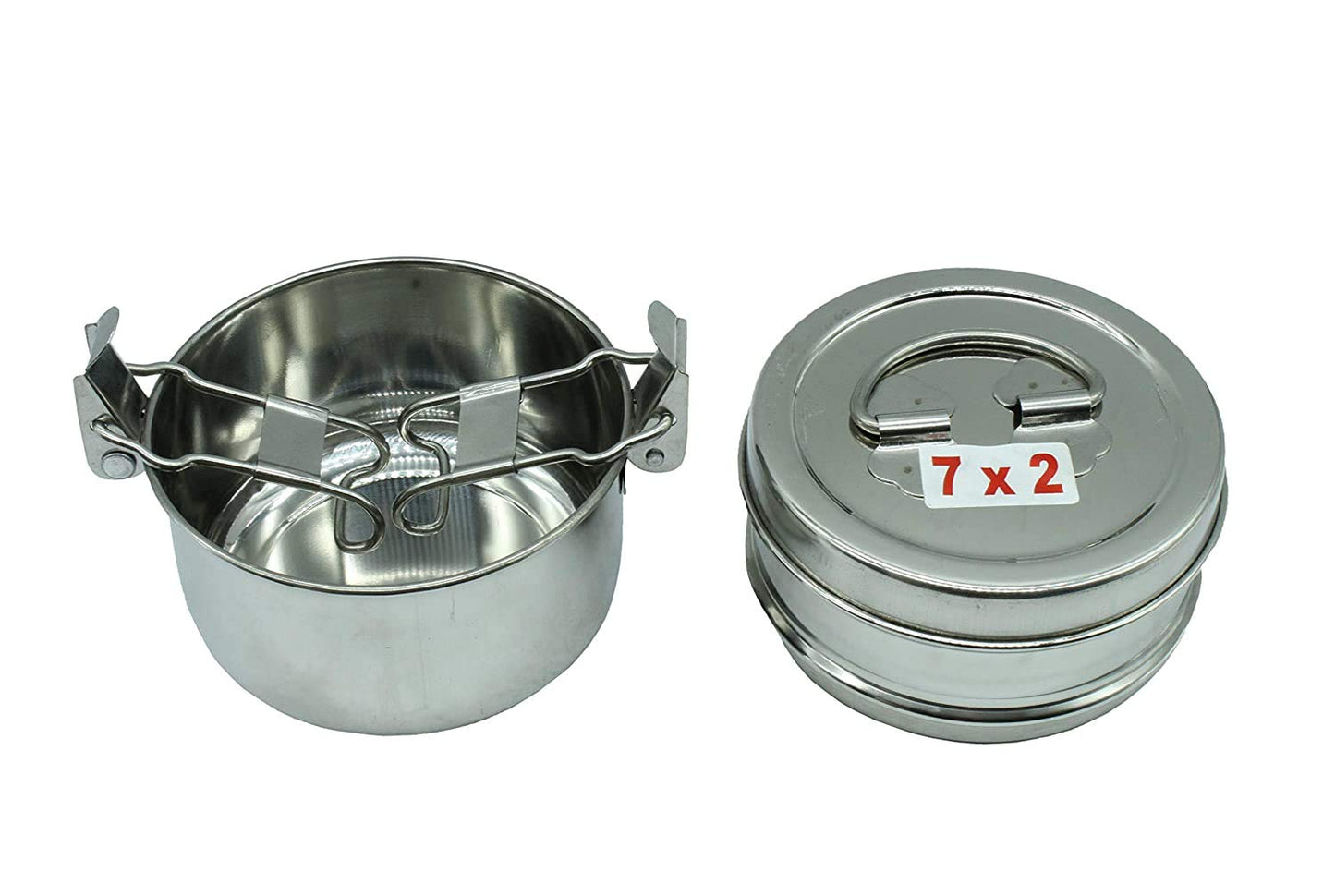 Stainless Steel 2 Tier Lunch Box | Tiffin Box (Size: 7x2)
