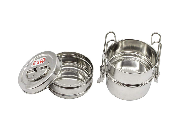 Stainless Steel 3 Tier Lunch Box | Tiffin Box (Size: 6x3)