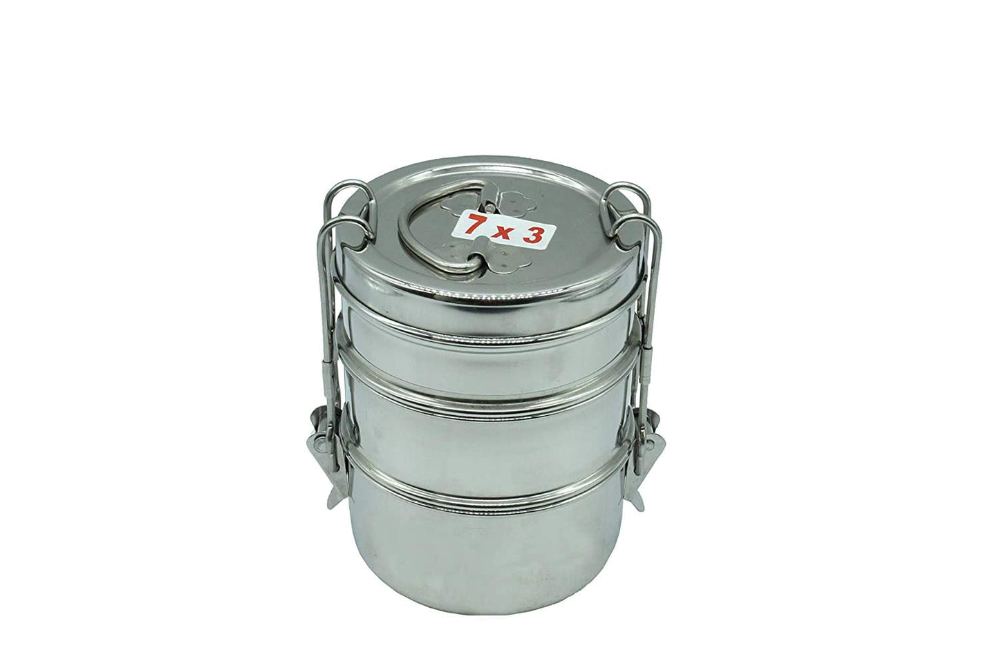 Stainless Steel 3 Tier Lunch Box | Tiffin Box (Size: 7x3)