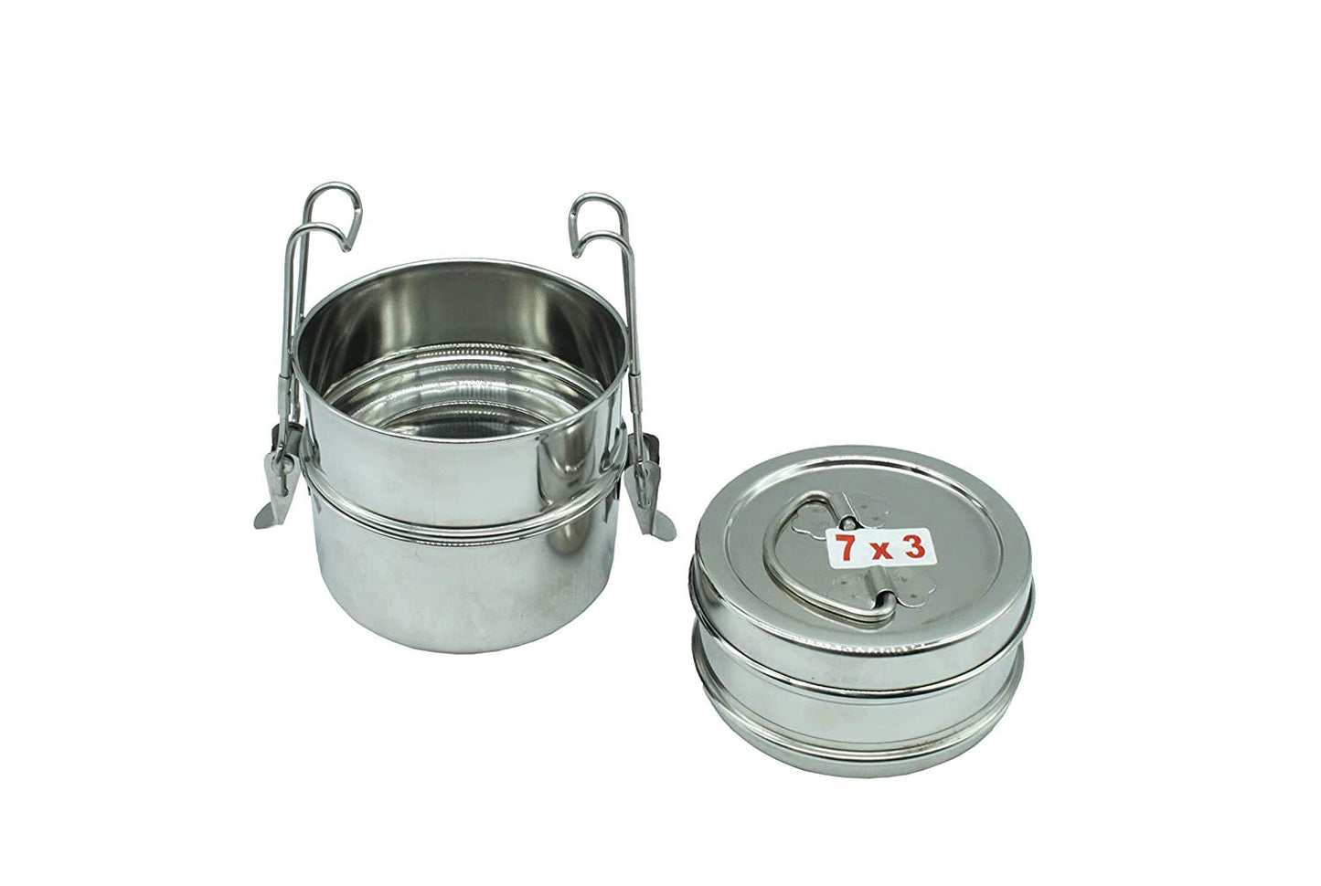 Stainless Steel 3 Tier Lunch Box | Tiffin Box (Size: 7x3)