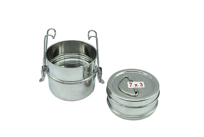 Stainless Steel 3 Tier Lunch Box | Tiffin Box (Size: 7x3)