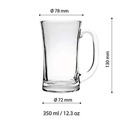Glass Beer | Juice Mugs 350ml (Set of 4 Pcs)