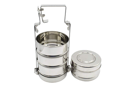 Stainless Steel 4 Tier Lunch Carrier | Tiffin Box - Tall