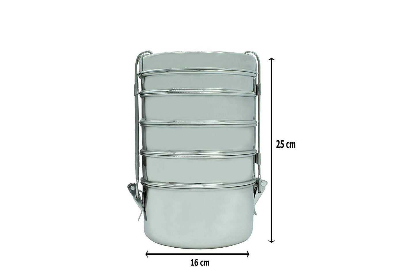 Stainless Steel Lunch Box | Tiffin Box 5 Tier (Size: 10x5)