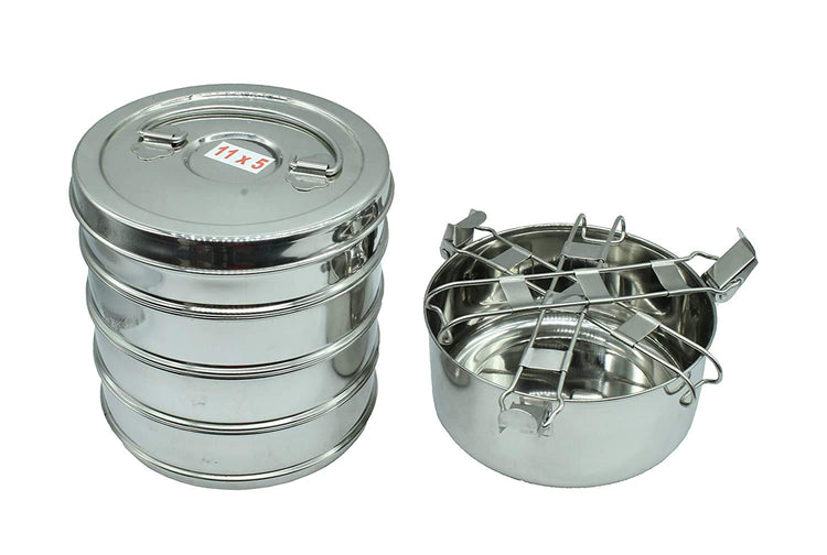 5 Tier Stainless Steel (Size: 11x5) Lunch Box | Tiffin Box